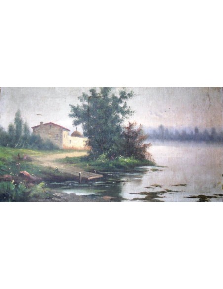 Paisaje. Óleo sobre lienzo.