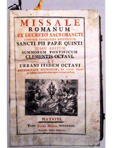 Misal Romano. Año 1700